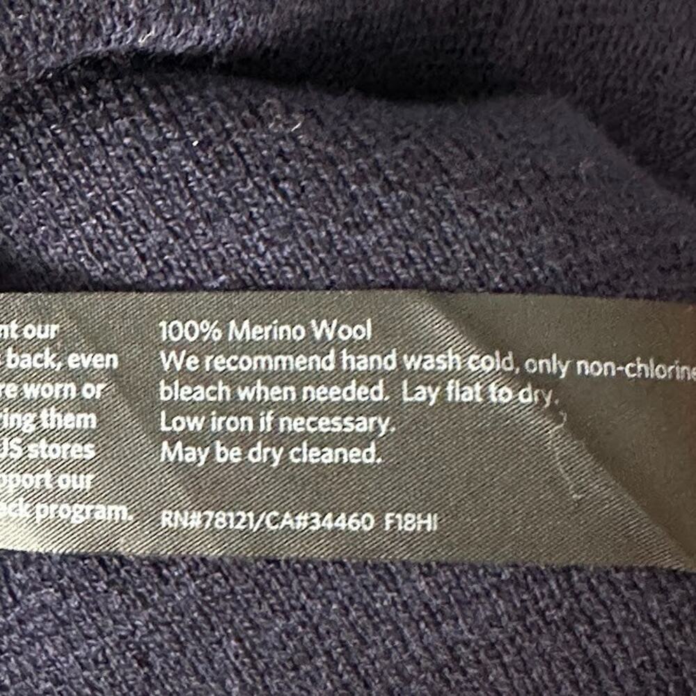 Eileen Fisher Sweater Womens 1X Navy Merino Wool Cardigan Preppy Career Neutral - Picture 8 of 11